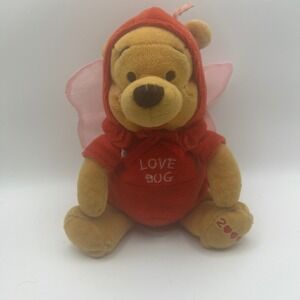 Disney Winnie the Pooh Love Bug Plush Red Hoodie Wings 2000 Vintage